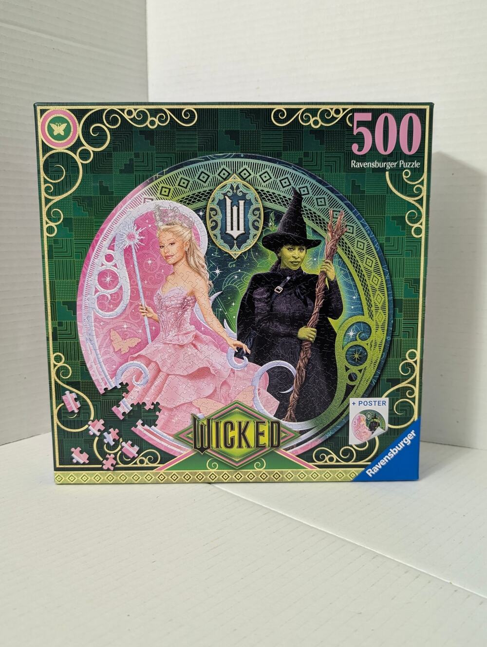 Wicked Movie Jigsaw Puzzle 500 Pieces Ravensburger Glinda Elphaba Round Poster